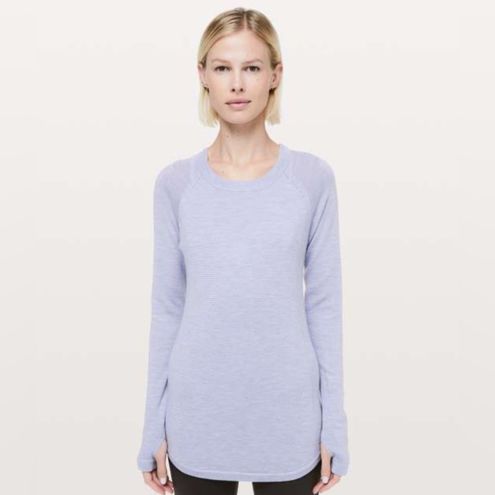 Lululemon Sit in Lotus light periwinkle blue sweater